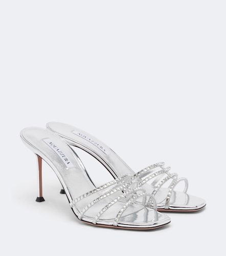 Mules Sensation Crystal in pelle metallizzata - Aquazzura - Modalova