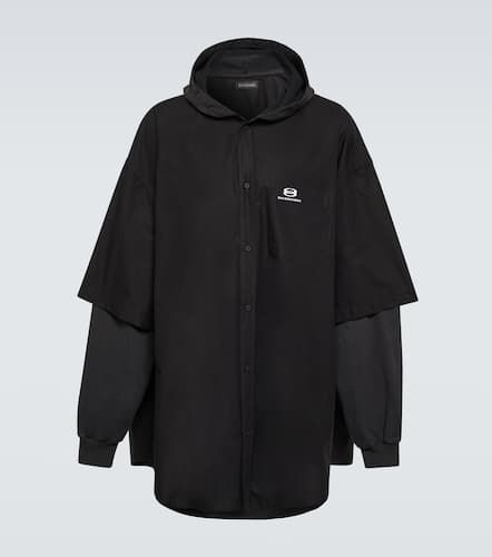 Patched cotton poplin and fleece jacket - Balenciaga - Modalova