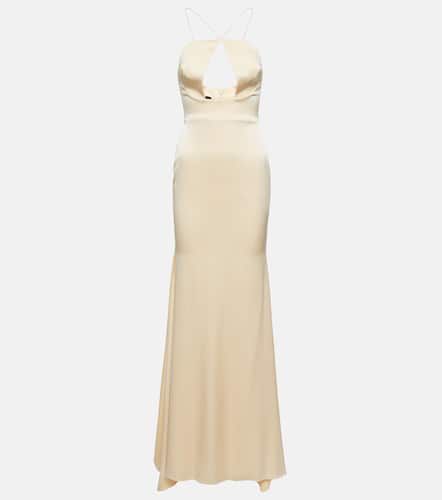 Drake halterneck cutout satin gown - Alex Perry - Modalova