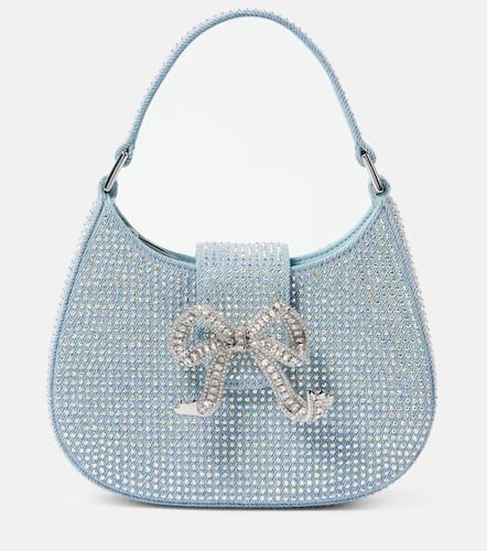 Crystal-embellished denim tote bag - Self-Portrait - Modalova