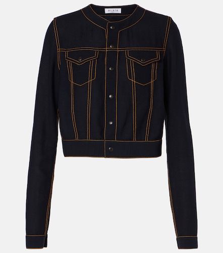 Fluid cropped wool-blend jacket - Alaia - Modalova