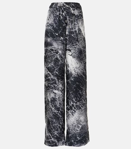 Pantalones anchos de seda estampados - Alexander McQueen - Modalova