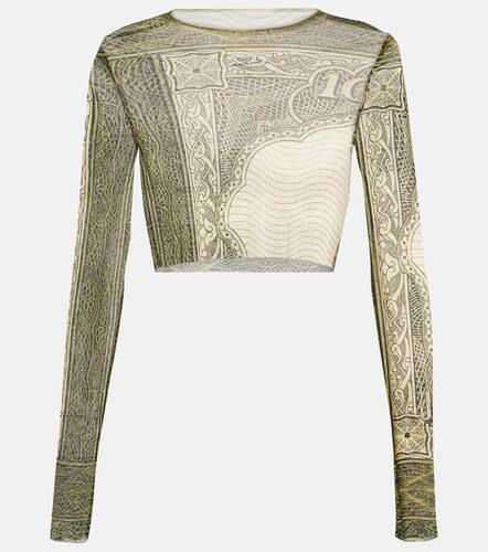 Cartouche printed mesh crop top - Jean Paul Gaultier - Modalova