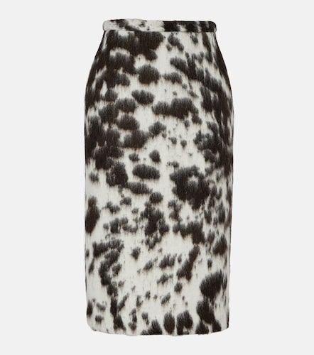 Printed wool-blend midi skirt - Dries Van Noten - Modalova