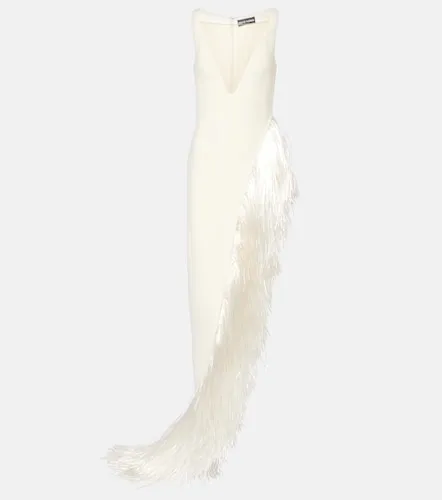 Fringed asymmetric cady gown - David Koma - Modalova