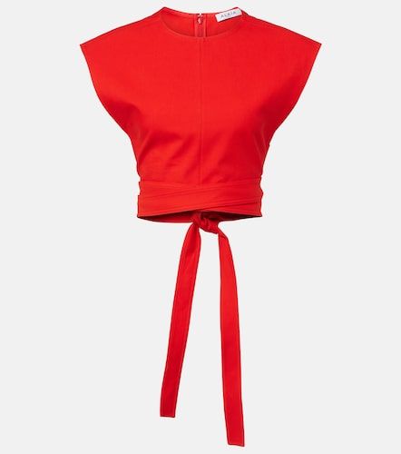 Belted cotton gabardine crop top - Alaia - Modalova