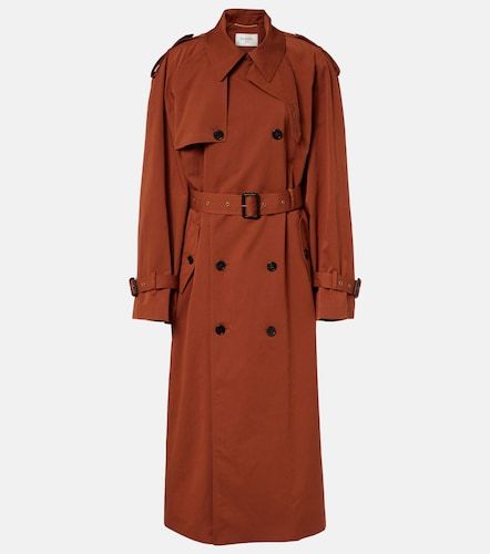 Oversized cotton and silk trench coat - Saint Laurent - Modalova