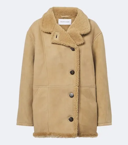 Cappotto Lavington in suede con shearling - Veronica Beard - Modalova