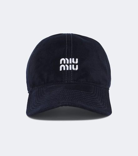 Gorra de terciopelo con logo - Miu Miu - Modalova