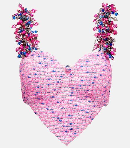 Area Top cropped con cristalli - Area - Modalova
