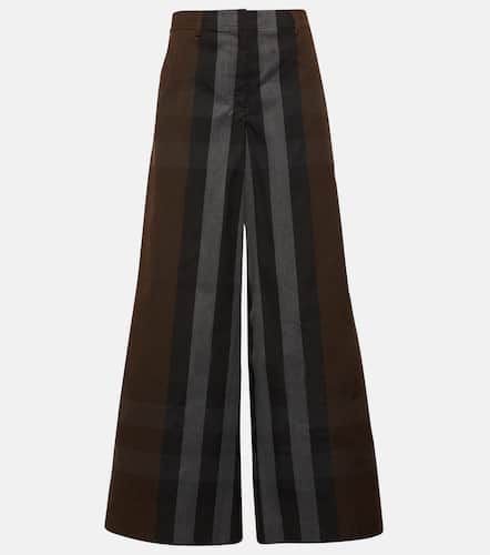 Checked wide-leg canvas pants - Burberry - Modalova