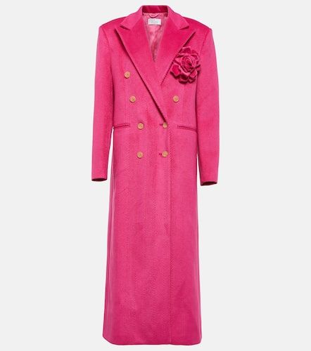 Floral-applique double-breasted coat - Giuseppe di Morabito - Modalova