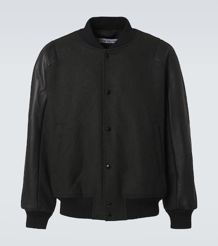 Leather-trimmed twill bomber jacket - Acne Studios - Modalova