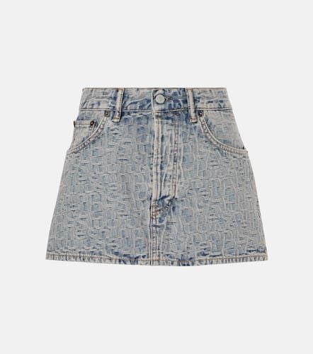 Minifalda de denim de tiro bajo con monograma - Acne Studios - Modalova