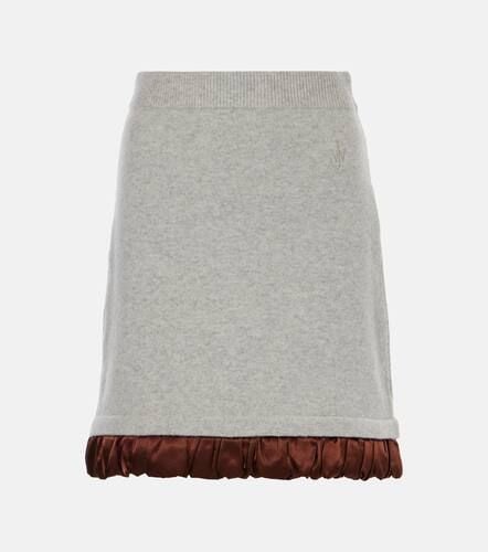 Satin-trimmed wool-blend midi skirt - JW Anderson - Modalova