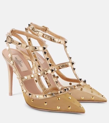 Pumps Rockstud 105 in mesh e pelle - Valentino Garavani - Modalova