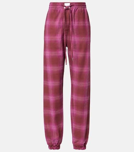 Checked cotton flannel sweatpants - The Attico - Modalova