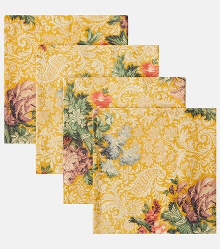 Set de 4 servilletas Peonia de lino - Cabana - Modalova