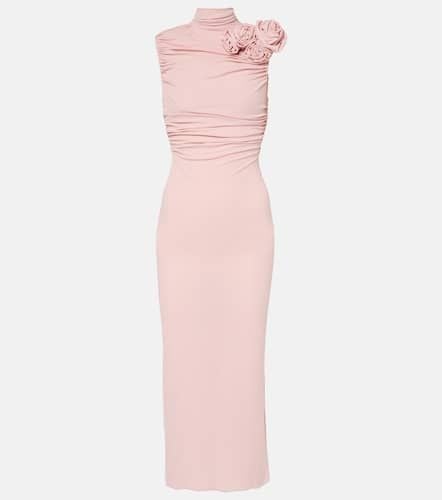 Ruched silk-blend midi dress - Magda Butrym - Modalova