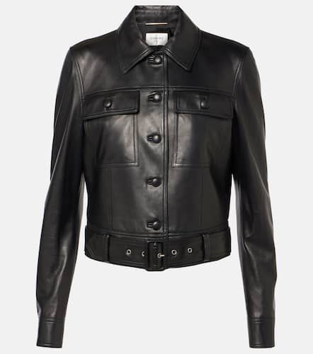 Chaqueta cropped de piel - Saint Laurent - Modalova