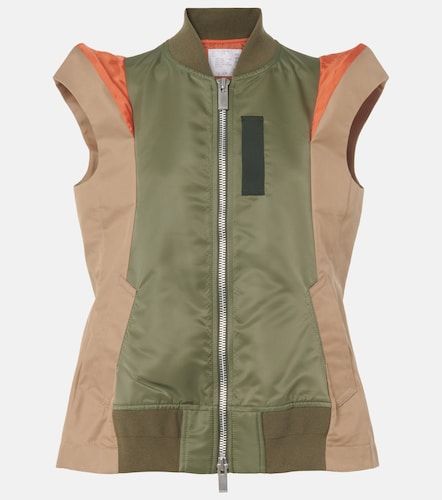 Gilet in twill e gabardine con zip - Sacai - Modalova