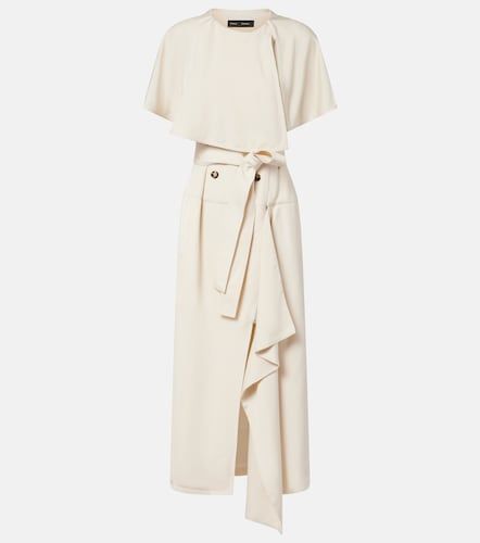 Vestido midi Isolde de sarga con capa - Proenza Schouler - Modalova