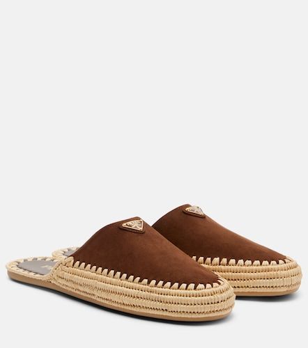 Prada Suede and jute mules - Prada - Modalova