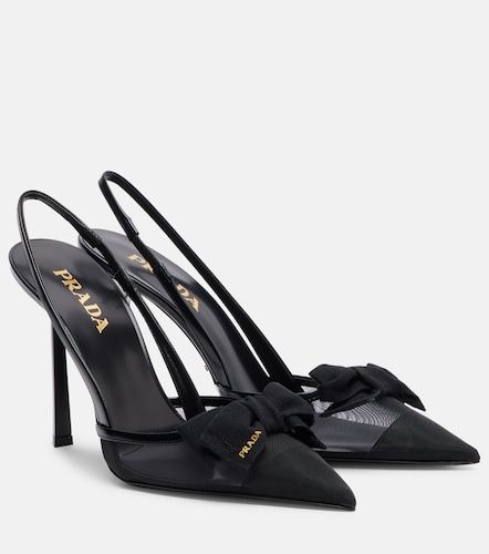 Pumps slingback 100 in mesh con pelle - Prada - Modalova