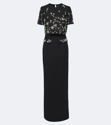 Embellished wool-blend bustier gown - Oscar de la Renta - Modalova