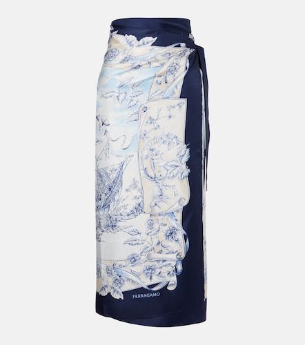 Ferragamo Printed silk wrap skirt - Ferragamo - Modalova
