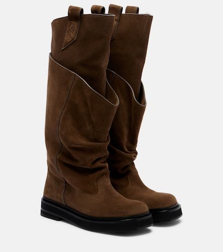 Passeggiata suede combat boots - The Attico - Modalova