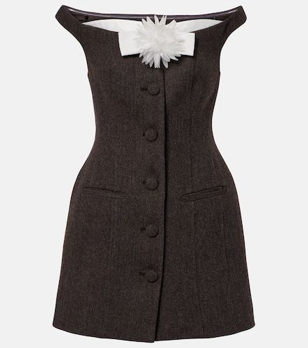 Floral-applique off-shoulder minidress - Self-Portrait - Modalova