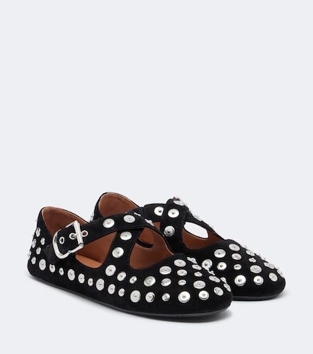 Alaia Studded suede ballet flats - Alaia - Modalova