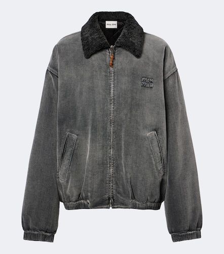 Chaqueta bomber de pana y algodón - Miu Miu - Modalova