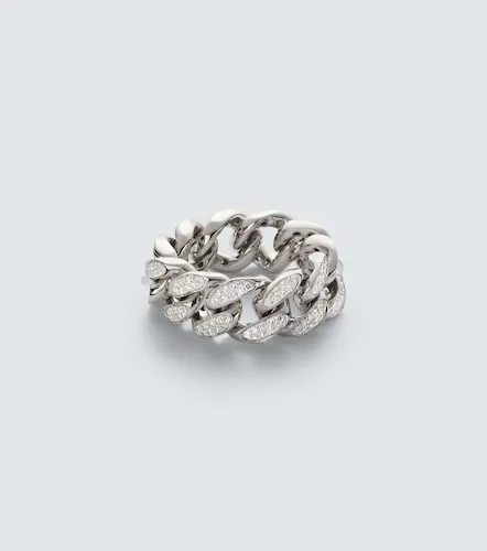 Anillo Flat Link de oro blanco de 18 ct con diamantes - Shay Jewelry - Modalova