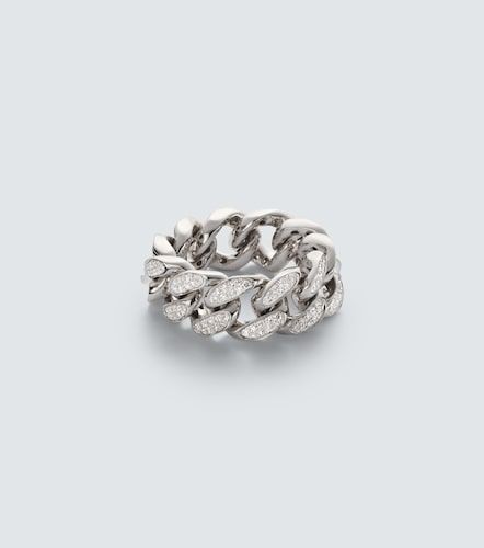 Flat Link 18kt white gold ring with diamonds - Shay Jewelry - Modalova