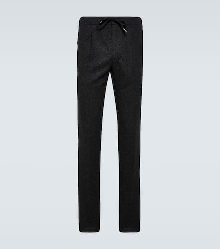 Wool flannel slim pants - Thom Sweeney - Modalova