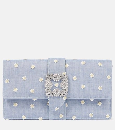 Verzierte Clutch Capri aus Chambray - Manolo Blahnik - Modalova