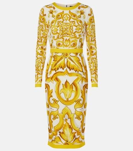 Majolica silk-blend charmeuse midi dress - Dolce&Gabbana - Modalova