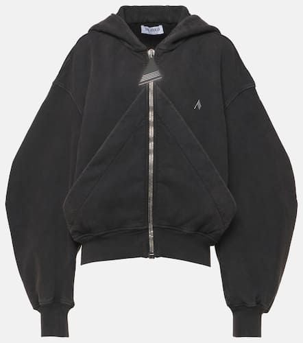 Logo cotton jersey zip-up hoodie - The Attico - Modalova