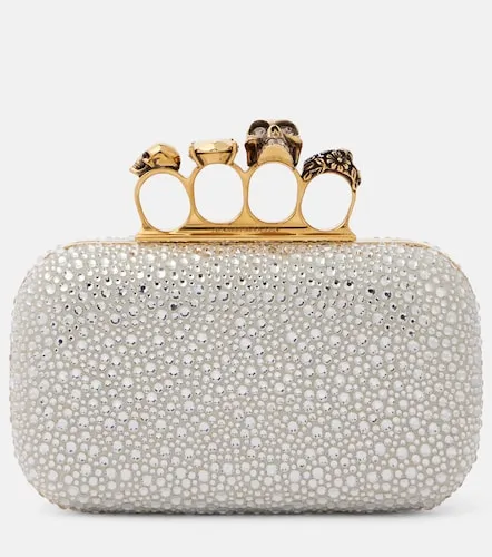 Knuckle embellished leather clutch - McQueen - Modalova
