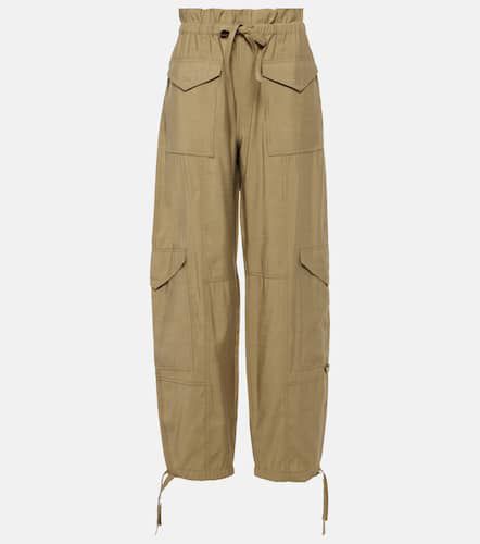 Light Slub high-rise cargo pants - Ganni - Modalova