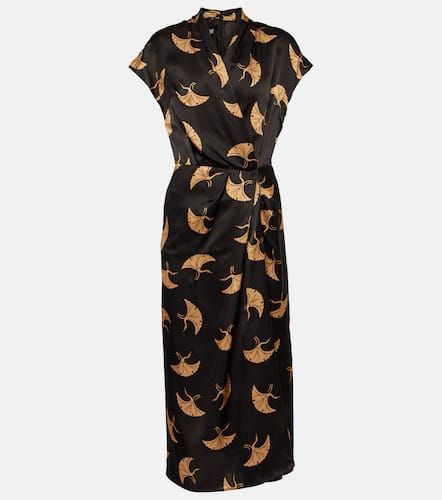 Printed silk satin wrap dress - Dries Van Noten - Modalova