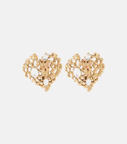 Coral Heart embellished clip-on earrings - Oscar de la Renta - Modalova