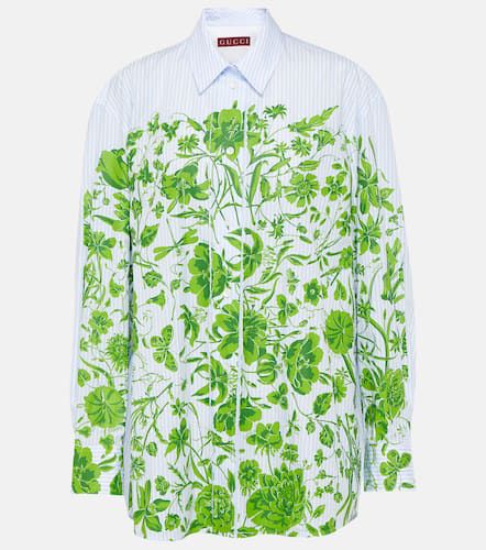 Camisa Flowers de algodón a rayas - Gucci - Modalova
