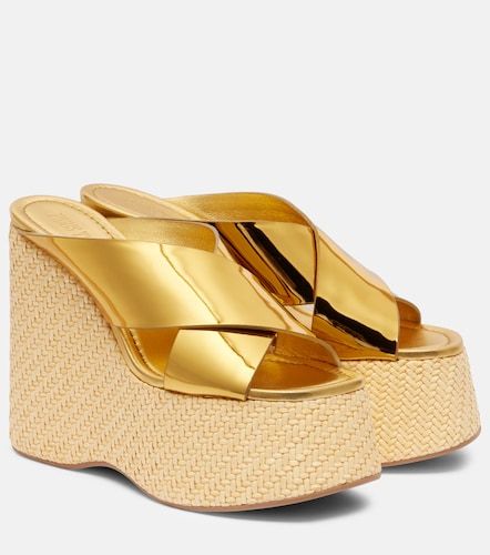 Mara metallic leather wedge mules - Paris Texas - Modalova