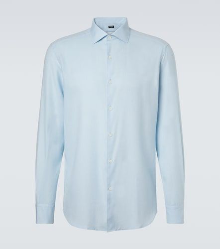 Zegna Camisa de algodón y cachemir - Zegna - Modalova