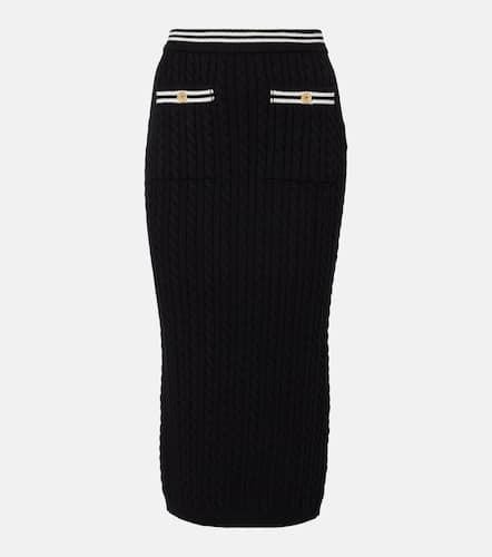 Cable-knit cotton midi skirt - Alessandra Rich - Modalova