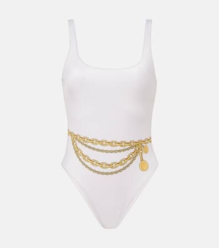 Chain-detail printed swimsuit - Versace - Modalova