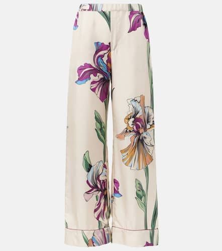 Floral silk wide-leg pants - La DoubleJ - Modalova